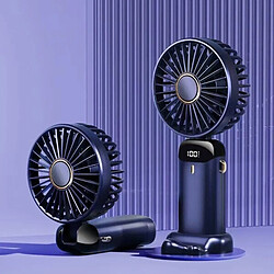 Avis (Bleu) Ventilateur Électrique Pliant Multifonctionnel Portatif de Bureau de Bureau de Pli Portatif de Double Batterie 3000mAh Avec La Lanière de Cou