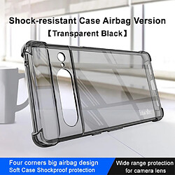 Coque en TPU IMAK transparent, airbag quatre coins, anti-chute pour votre Google Pixel 7 Pro 5G - transparent noir