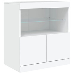 Avis Maison Chic Commode Buffet - Meuble de rangement avec lumières LED blanc 60x37x67 cm -GKD13090