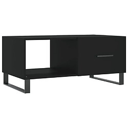 vidaXL Table basse noir 90x50x40 cm bois d'ingénierie