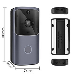 Universal M10 sonnette wifi talkie-walkie intelligent IP contrôle d'accès téléphone porte haut-parleur caméra IR alarme sans fil caméra de sécurité | sonnette (gris)