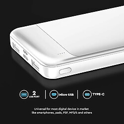 Avis SANAG Power Bank 10000 Mah Charge Rapide Pd 22,5W - Powerbank Chargeur Batterie Externe Avec Port Usb Type-C Et 2 Ports Usb-A - Compatible Iphone, Ipad, Samsung, Ipad, Xiaomi - Blanc