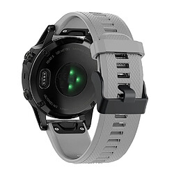 Bracelet en silicone sport avec boucle noire gris pour votre Garmin Fenix 5