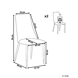 Avis Beliani Chaise de salle à manger CLAYTON Set de 2 Tissu Taupe