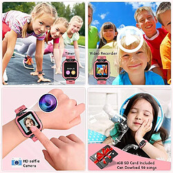 Acheter Chrono Montre Connectée Enfant 14 Jeux-MP3 Musique, Vidéo Caméra Montre Connectée pour Enfant SOS Appels Téléphoniques Réveil Calculatrice Smartwatch Enfant Filles Garçons Cadeau avec 1GB SD Card( Rose)