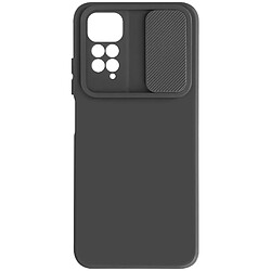 Avizar Coque pour Xiaomi Redmi Note 11 et 11S Silicone Cache Caméra Coulissant noir