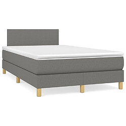 Maison Chic Lit Adulte - Lit simple Lit à sommier tapissier avec matelas moelleux - Meuble de Chambre - Gris foncé 120x200cm Tissu -MN73235