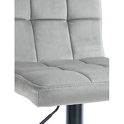 Acheter Decoshop26 Tabouret de bar chaise haute x 1 avec coutures décoratives carrées assise en velours gris pieds en métal noir 10_0005332