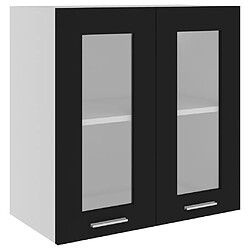 vidaXL Armoire en verre suspendue Noir 60x31x60 cm Bois d'ingénierie