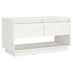 Maison Chic Meuble TV scandinave - Banc TV pour salon Blanc 74x34x40 cm Bois de pin massif -MN86217