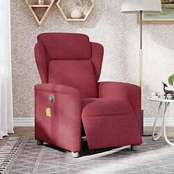 vidaXL Fauteuil de massage inclinable électrique Rouge bordeaux Tissu