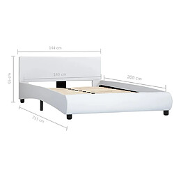 vidaXL Cadre de lit sans matelas blanc similicuir 140x200 cm pas cher