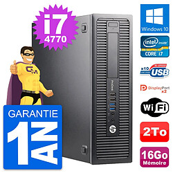 PC HP ProDesk 600 G1 SFF Intel i7-4770 RAM 16Go Disque Dur 2To Windows 10 Wifi - Occasion