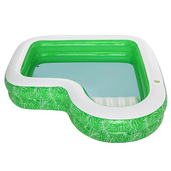 Piscine Gonflable Autoportante pour Enfants Bestway Tropical Paradise 231x231x51 cm Structure à 2 Anneaux pour Enfants de +3 Ans avec Porte-Verres et Siège pas cher