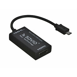 Savio CL-32 adaptateur et connecteur de câbles Micro-USB 5 pin HDMI Noir