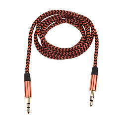 Câble auxiliaire audio 3,5 mm nylon tressé mâle vers mâle aux cordes # 4