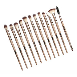 12pcs pinceau de maquillage pour les yeux pour fard à paupières sourcils eyeliner peau normale pas cher