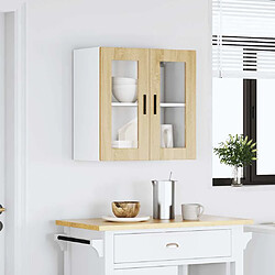 Avis vidaXL Armoire murale de cuisine et porte en verre Porto chêne sonoma