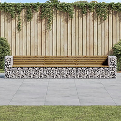 vidaXL Banc de jardin gabion - 347x71x65,5 cm