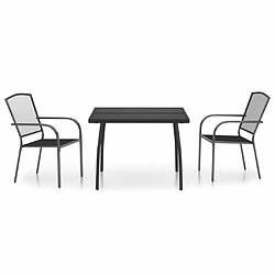 Salle à manger de jardin 3 pcs,Table et chaise à dîner anthracite acier -MN96031