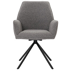 Acheter Mendler Chaise de salle à manger HWC-G67, chaise de cuisine Accoudoir, pivotant Auto-Position, tissu/textile Bouclé Öko-Tex MVG ~ gris clair