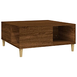 vidaXL Table basse chêne marron 80x80x36,5 cm bois d'ingénierie