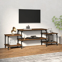 Maison Chic Meuble TV scandinave - Banc TV pour salon Chêne marron 157x35x52 cm bois d'ingénierie -MN29457