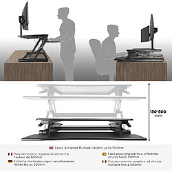 Acheter Duronic DM05D3 Poste/Station de Travail Assis-Debout de 73 cm pour écran/Clavier/Souris - Hauteur Ajustable de 14,5 à 50 cm pour Travailler Assis et Debout