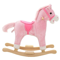 vidaXL Cheval à bascule Peluche 65x32x58 cm Rose