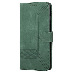 Etui en PU motif de losanges et lignes avec support, vert pour votre Realme C12/C15/C25/C25s/7i (Global)/Narzo 20/Narzo 30A