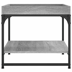 Maison Chic Tabls basse,Table Console pour salon sonoma gris 49,5x49,5x45 cm bois d'ingénierie -MN12773 pas cher