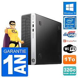 PC HP ProDesk 400 G4 SFF Intel Pentium G4400 RAM 32Go Disque 1To Windows 10 Wifi - Occasion