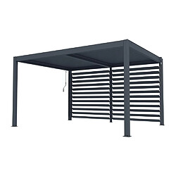 Acheter Vente-Unique Claustra brise soleil orientable en aluminium pour pergola bioclimatique anthracite - L3,68 x H2,2 m - BOLSENA