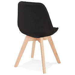 Acheter Alterego Chaise scandinave 'WILLY' en tissu noir avec pieds en bois finition naturelle