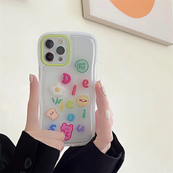 GUPBOO Étui pour iPhone13Pro Étui de téléphone fleur Smiley coloré souple