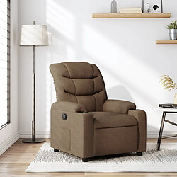 vidaXL Fauteuil inclinable Marron Tissu