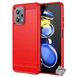 Htdmobiles Coque pour Xiaomi Poco X4 GT 5G - housse etui silicone gel carbone + film ecran - ROUGE