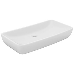 vidaXL Lavabo de luxe rectangulaire Blanc mat 71x38 cm Céramique