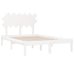 Acheter Maison Chic Lit adulte - Lit simple Cadre de lit,Structure du lit Contemporain Blanc 120x200 cm Bois massif -MN93201