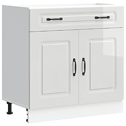 vidaXL Armoire de cuisine Kalmar blanc brillant bois ingénierie