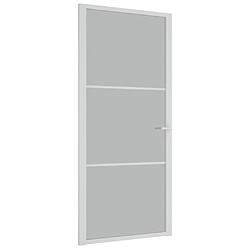 vidaXL Porte intérieure 93x201,5 cm Blanc Verre mat et aluminium