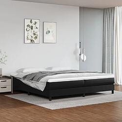 vidaXL Sommier à lattes de lit avec matelas Noir 200x200 cm Similicuir