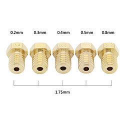 Avis Buse d'extrudeuse en laiton de 10 morceaux pour le fil m6 de l'imprimante 3d de 1.75mm 0.3mm