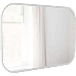 Umbra Miroir rectangulaire rebord caoutchouc 61 x 91 cm Hub blanc.