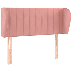 vidaXL Tête de lit avec oreilles Rose 93x23x78/88 cm Velours