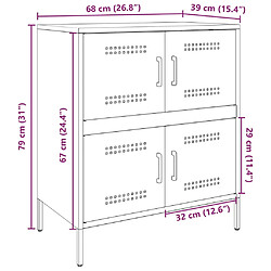 vidaXL Buffet anthracite 68x39x79 cm acier pas cher