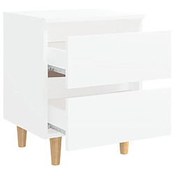 Acheter vidaXL Table de chevet avec pieds en pin Blanc 40x35x50 cm