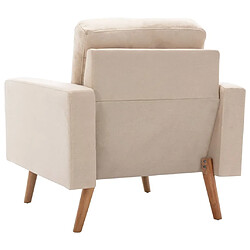 Maison Chic Fauteuil relax,Chaise pour salon Crème Tissu -MN59071 pas cher