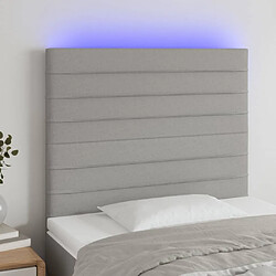 Maison Chic Tête de lit scandinave à LED,meuble de chambre Gris clair 80x5x118/128 cm Tissu -MN49887