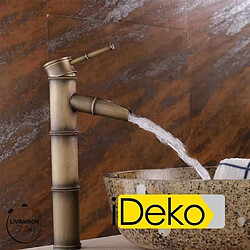 iDeko®Robinet Mitigeur lavabo salle de bain en Laiton rotation à 360 degrés Style Japonais Bambou avec Flexible